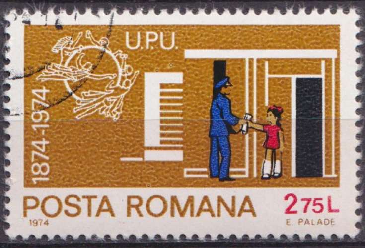 Roumanie 1974 Y&T 2842 oblitéré - U.P.U. 