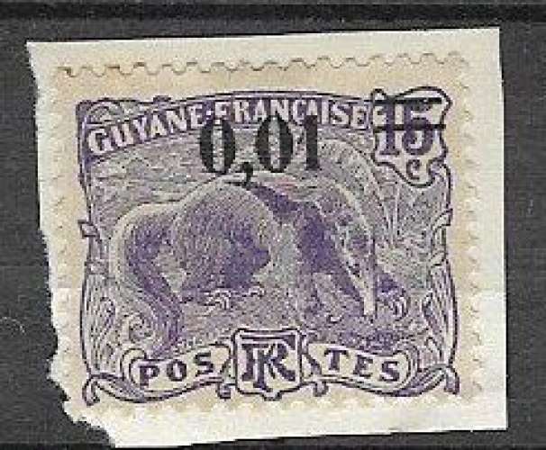 Guyane - 1922 - YT n°  91  sur fragment
