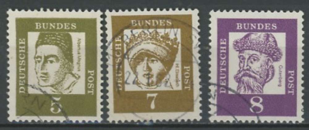 ALLEMAGNE FEDERALE  oblitéré N° 220-221-222