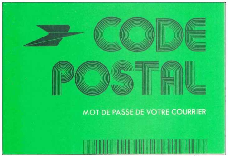 Carte CODE POSTAL verte pour attribution d'un Cedex