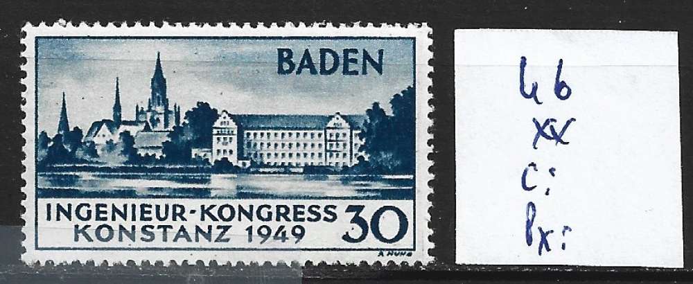 ALLEMAGNE OCCUPATION FRANCAISE BADE 46 ** côte 46 € 
