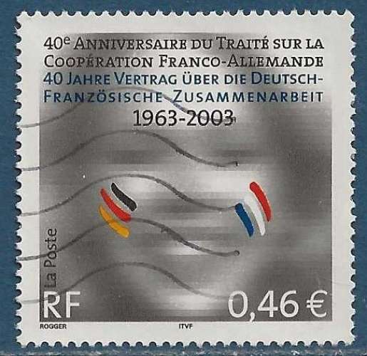 N°3542 Traité sur la coopération franco-allemande oblitéré