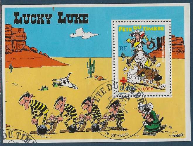 Bloc N°35 Fête de timbre 2003 - Lucky Luke oblitéré