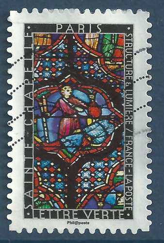 YT 1349 autocollant - Vitrail de la Sainte Chapelle à Paris