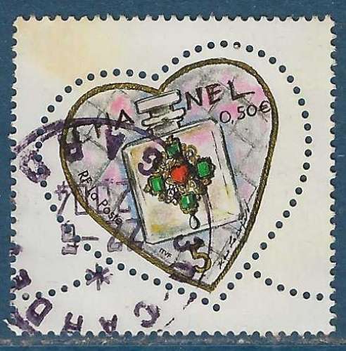 N°3632 Saint-Valentin 2004 - Cœur de Chanel oblitéré