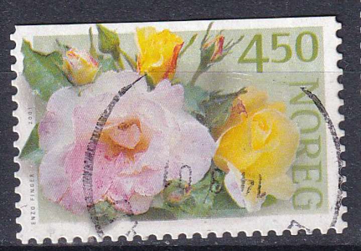 NORVEGE - 2001 - Roses - Yvert 1327 Oblitéré
