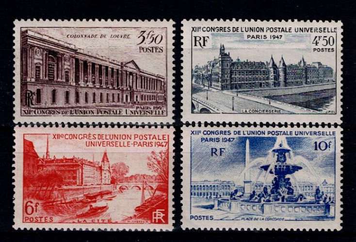 FRANCE 1947 - YT 780 781 782 783 ** MNH SÉRIE COMPLÈTE.