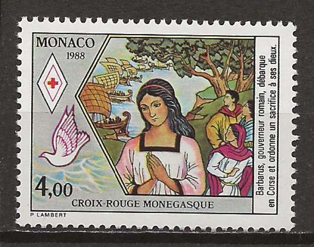   MONACO      ANNEE 1988   Y.T N°1649 NEUF** Croix rouge