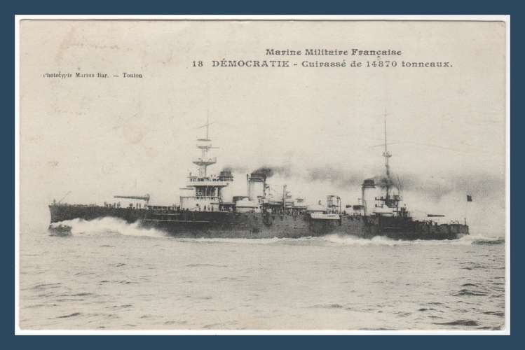 CPA DEMOCRATIE CUIRASSE voy 1909