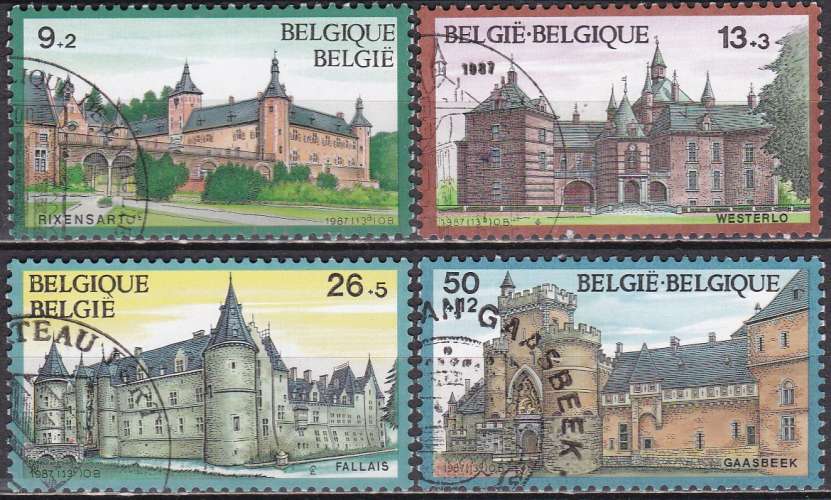 BELGIQUE N° 2265/8 de 1987 oblitérés en série complète 