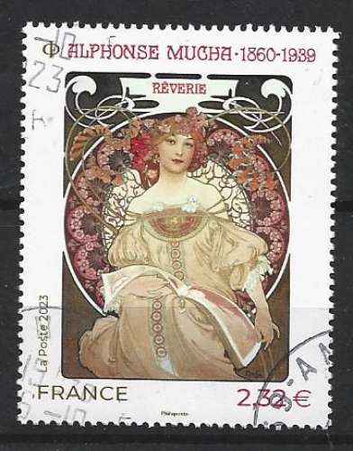 2023 FRANCE 5708 oblitéré, cachet rond, Mucha