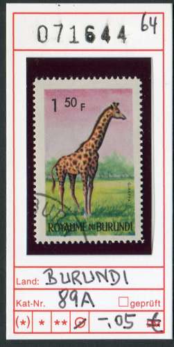 Burundi 1964 - Michel 89 A - oo oblit. - 