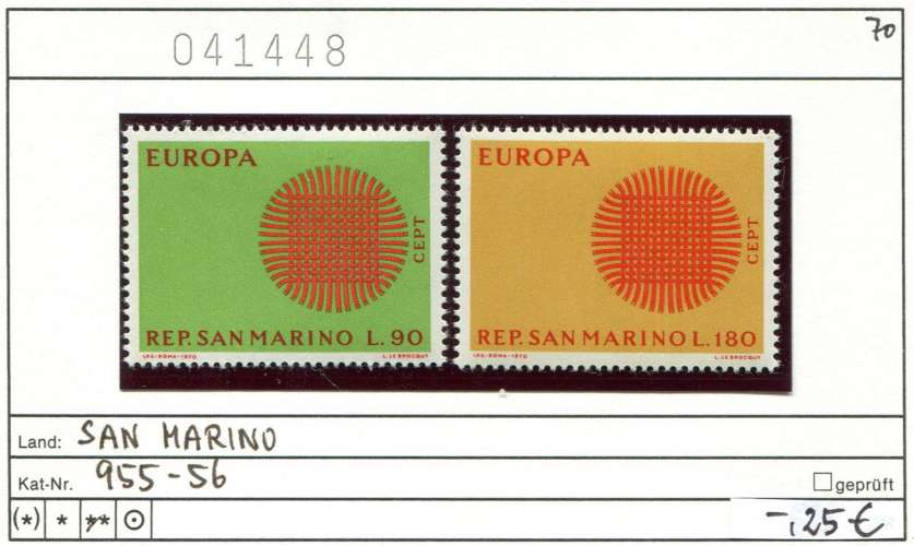 Saint-Marin 1970 - Michel 955-956 - ** neuf mnh - 