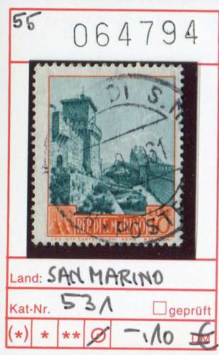 Saint-Marin 1955 - Michel 531 - oo oblit.