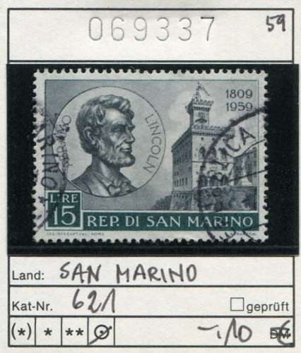 Saint-Marin 1959 - Michel 621 - oo oblit.