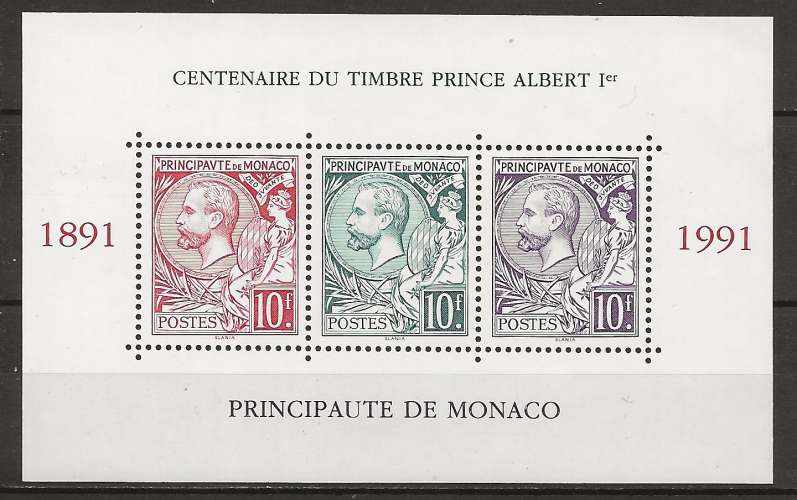   MONACO      ANNEE 1991   Y.T N°53 NEUF**  Feuillets 