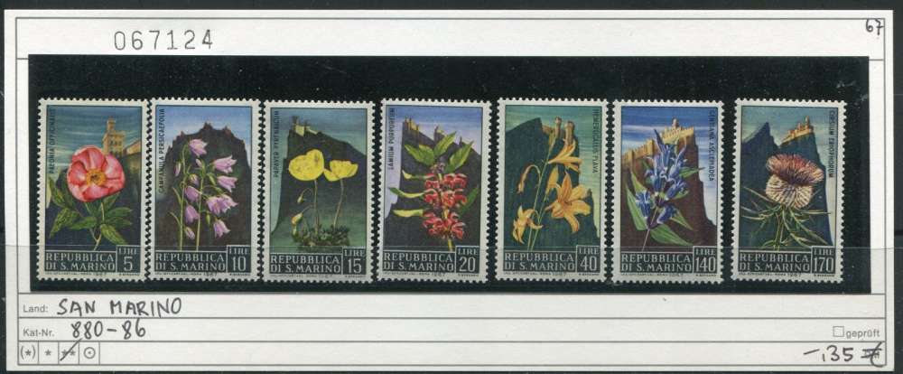 Saint-Marin 1967 - Michel 880-886 - ** neuf mnh - 