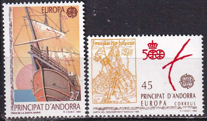 andorre espagnol ... n° 216/217  neufs** ... 1992