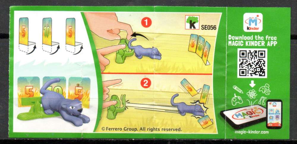 Kinder série Animaux Félins / Ref : SE056 Panthère avec BPZ