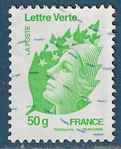 N°4594 Marianne de Beaujard TVP Lettre verte 50g oblitéré