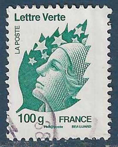 N°4595 Marianne de Beaujard TVP Lettre verte 100g oblitéré