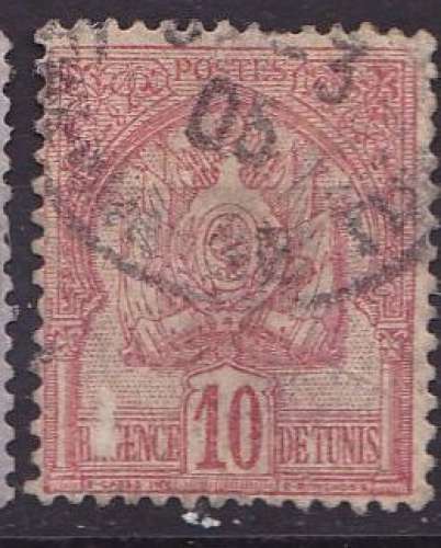 Tunisie  - 1899- YT   n°  23 oblitéré  (1 dent courte)