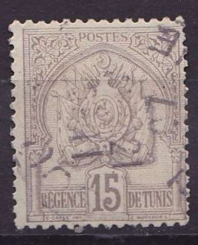 Tunisie  - 1899- YT   n°  23 oblitéré  (1 dent courte)