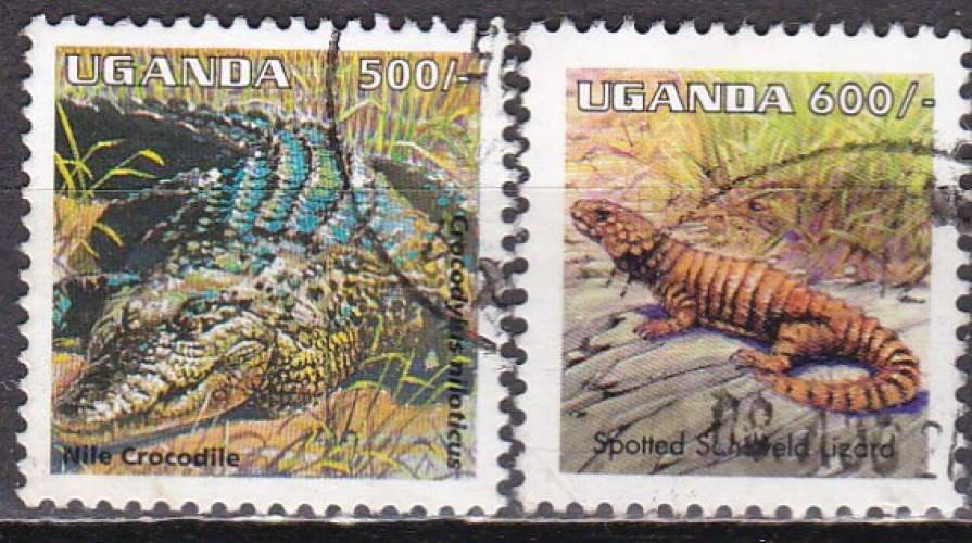 OUGANDA N° 1238 et 1625 de 1995-98 oblitérés 