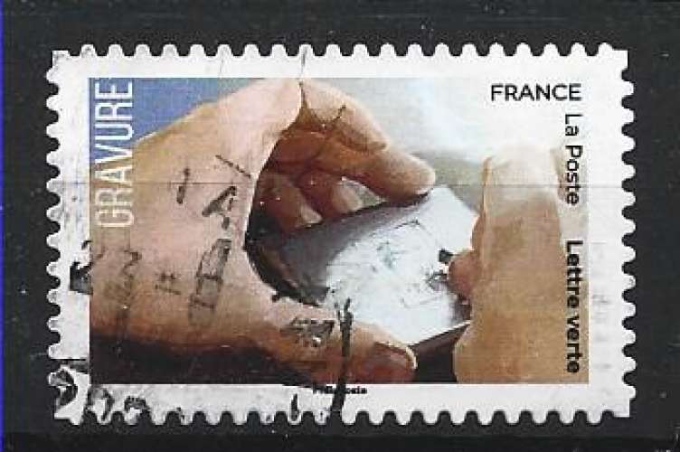 2023 FRANCE Adhésif 2254 oblitéré, cachet rond, métier, gravure