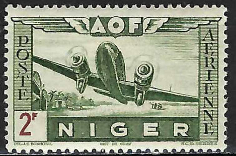 Niger - 1942 - Y & T n° 12 Poste aérienne - MH