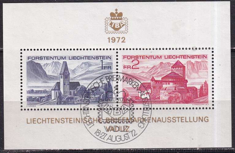 liechtenstein ... bloc n° 12  obliteré ... 1972