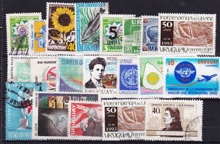 Uruguay- Lot de 20 timbres différents - 
