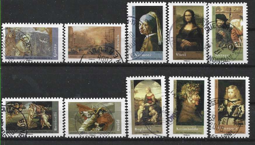 2008 FRANCE 4132-41 oblitérés, cachet rond, tableaux, série complète