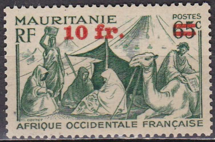 MAURITANIE N° 136 de 1944 neufs* 