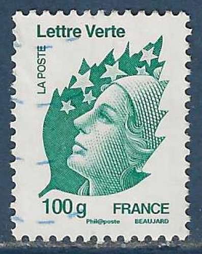 N°4595 Marianne de Beaujard TVP Lettre verte 100g oblitéré