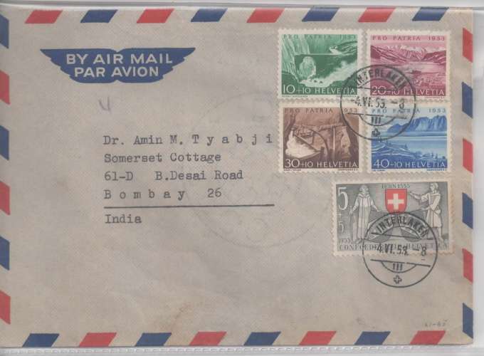 SUISSE N°521/525 SUR LETTRE VOIR 2 SCANS