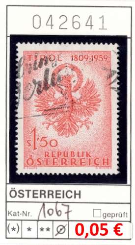 Autriche 1959 - Michel 1067 - oo oblit. - 