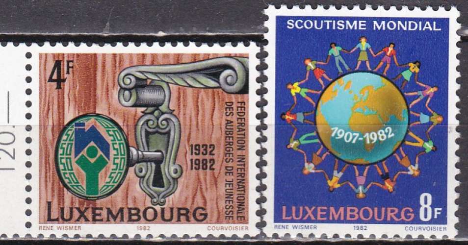 LUXEMBOURG N° 1010/1 de 1982 neufs** en série complète 