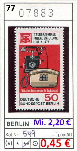 Berlin 1977 - Michel 549 - Yvert ? -** neuf mnh - 