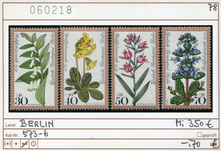 Berlin 1978 - Michel 573-576 - Yvert ? -** neuf mnh - 