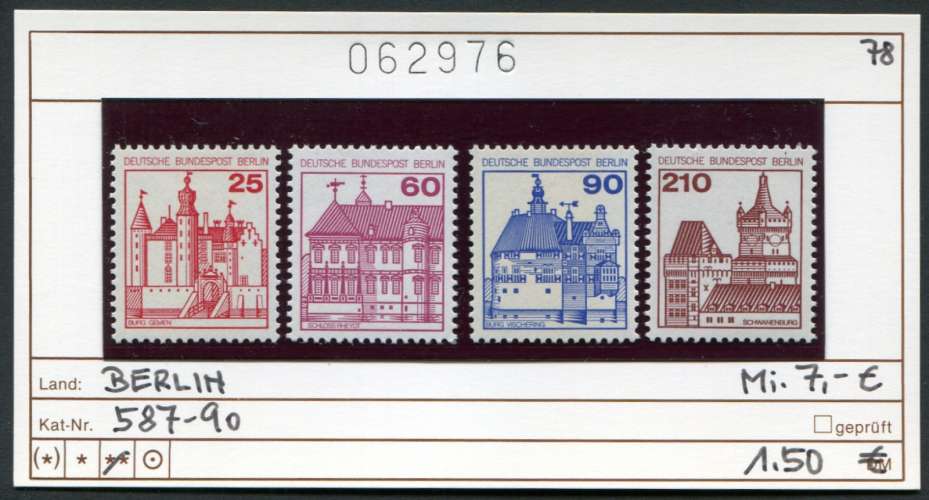 Berlin 1978 - Michel 587-590 - Yvert ? -** neuf mnh - 