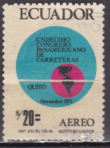 EQUATEUR PA N° 536 de 1971 oblitéré  
