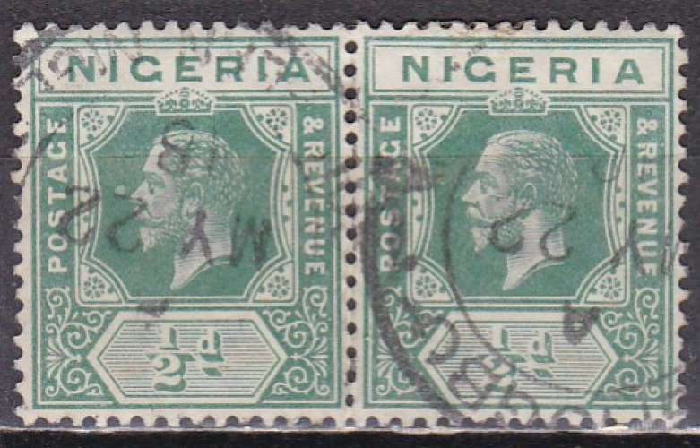 NIGERIA N° 1 en paire de 1914 oblitéré  