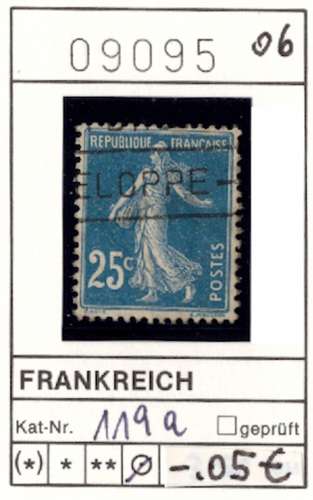 France 1906 - Yvert  - Michel 119 a  - oo oblit. - 