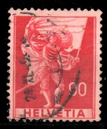 Suisse Yvert N°0613 Oblitéré 1958 Lansquenet porteur bannière