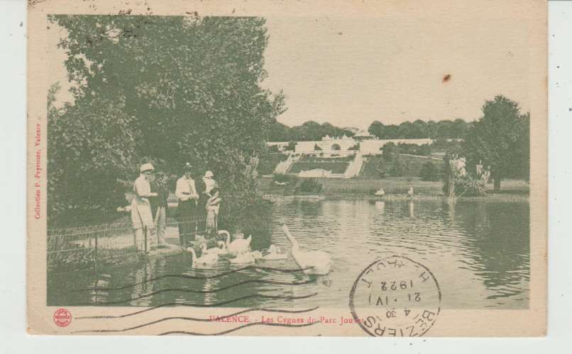 CPA VALENCE (26) LES CYGNES DU PARC JOUVET - ANIMEE