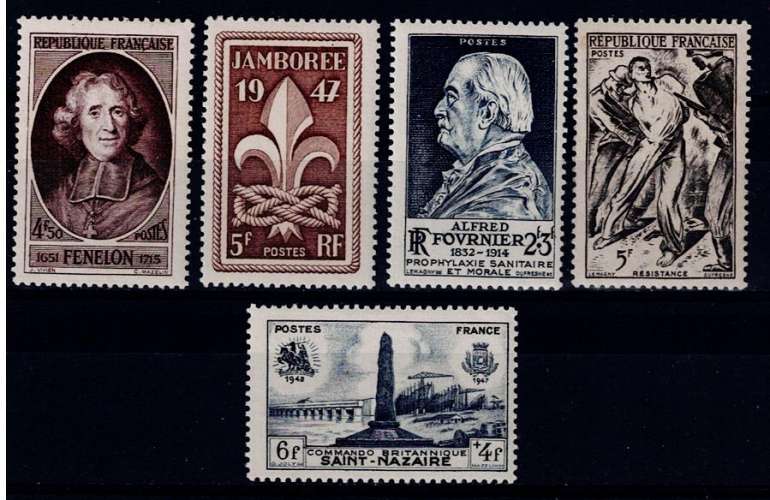 FRANCE 1947 - YT 785 786 787 789 790 ** MNH