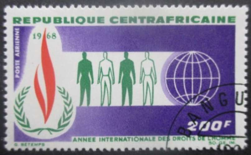 CENTRAFRIQUE poste aérienne N°55 oblitéré cote 1,80€