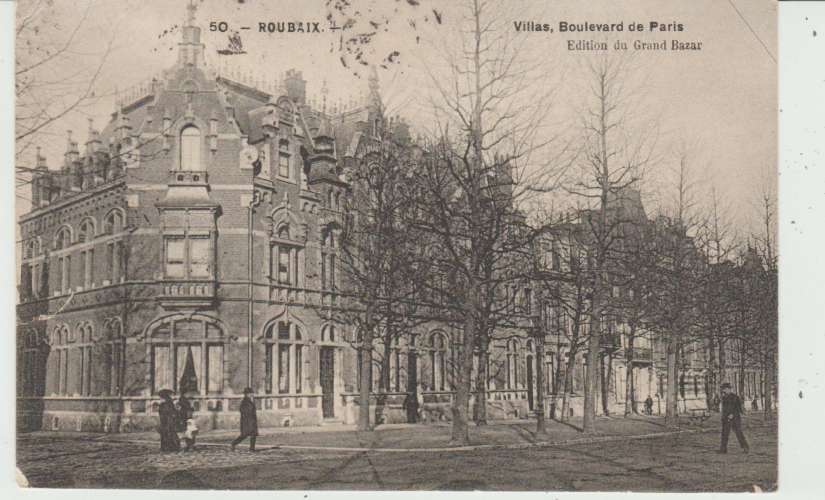 CPA ROUBAIX (59) VILLAS, BOULEVARD DE PARIS - ANIMEE