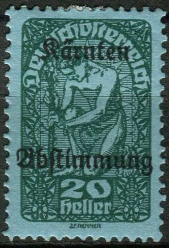 CARINTHIE - PLEBISCITE 1920 NEUF* charnière N° 4